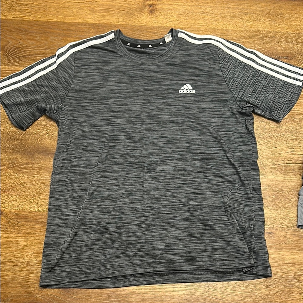 Adidas Gray Short Sleeve Tee Casual Athletic Wear